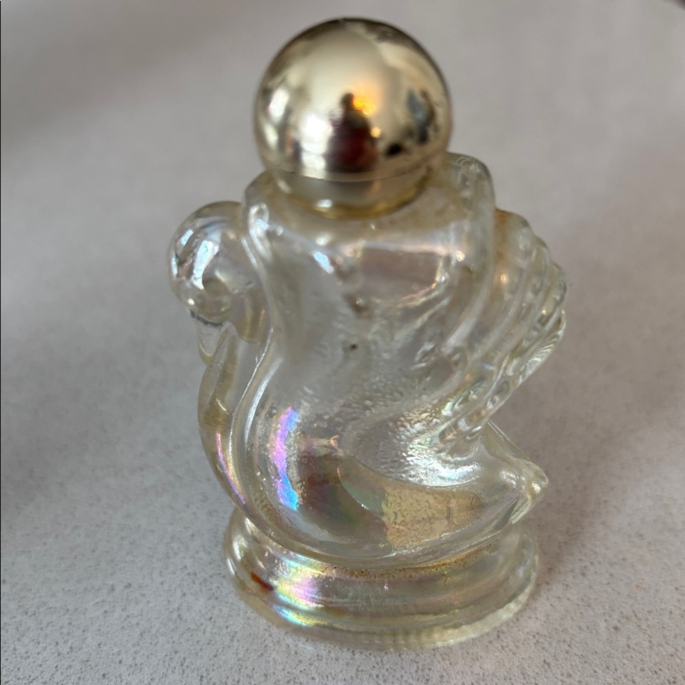 AVON GLASS SWAN  EMPTY MINI IRIDESCENT PERFUME BOTTLE - Picture 2 of 4